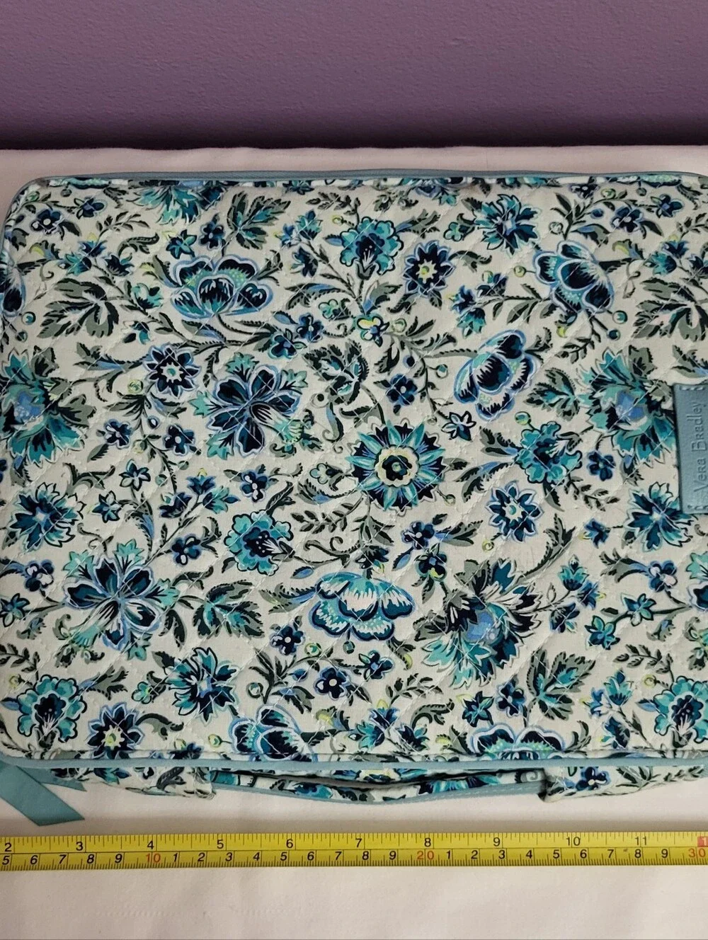 VERA BRADLEY Blue Cloud Vine Floral Zip-up School Organizer Folder Tech Case NEW